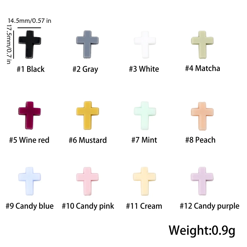 Let's Make Silicone Teether Beads Of Cross 10pcs Food Grade Silicone Teething Making DIY Dummy Clip Chains Baby Teethers Beads