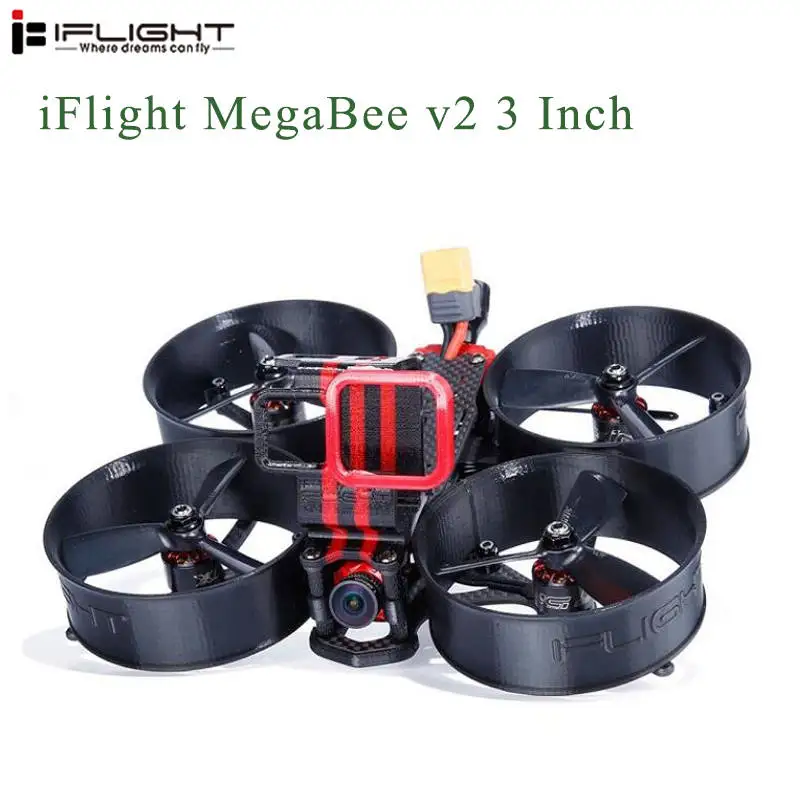  iFlight MegaBee 3 Inch Cinewhoop FPV Racing Drone BNF F4 Flight Controller 2-4S 35A ESC 500mW VTX S