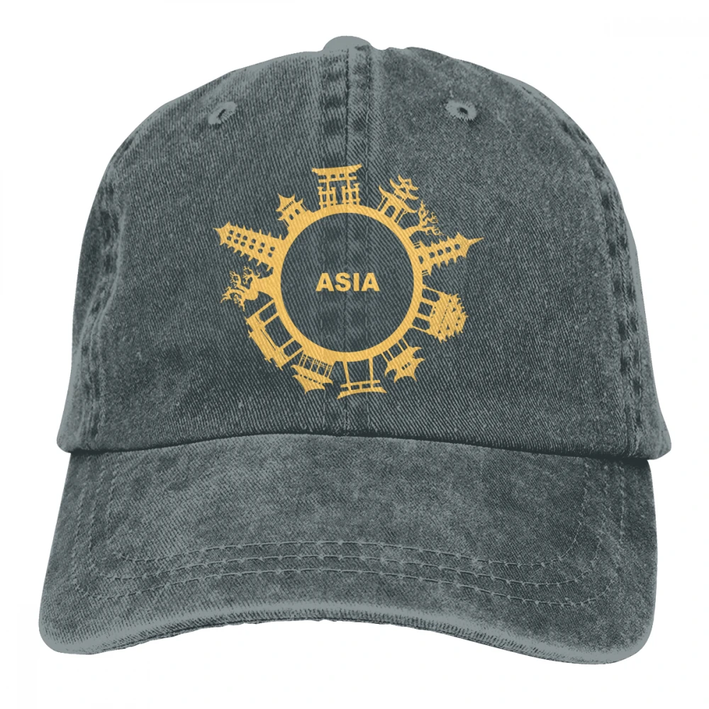 Азиатская культура Casquette глубокий Хизер унисекс Мужские Женские джинсовые бейсболка с ремешком кепки Регулируемый Гольф папа шляпа