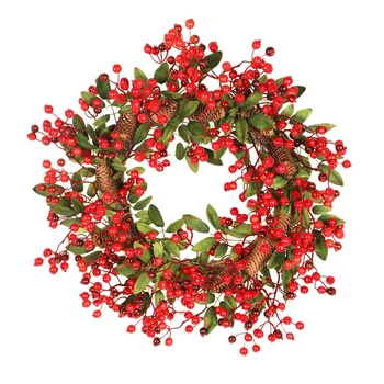 

Big Pinecone Rattan Wreath Christmas Wreath Door Decor Window Ornaments 60Cm