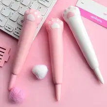 1 шт., мягкие гелевые ручки, губка, милый кот, коготь, декомпрессионная ручка, 0,5 мм, школьные канцелярские принадлежности, рельефные принадлежности, детский подарок, Kawaii Zakka(tt-4041