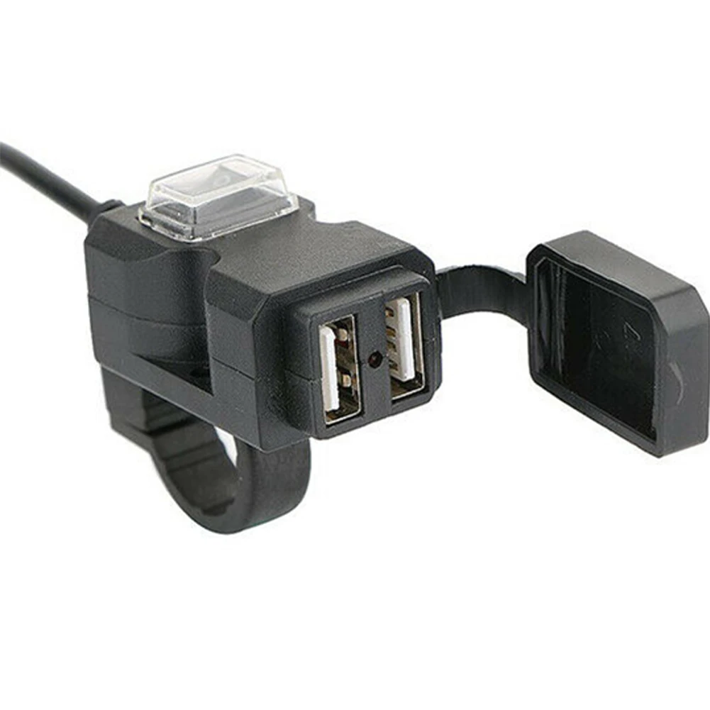 USB зарядное устройство с установкой Универсальный водонепроницаемый мотоцикл адаптер розетка кабель Электронный 12 В черный портативный