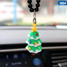 

Christmas Tree Snowman Elk Car Pendant Ornament Santa Claus Hanging Decor Auto Rearview Mirror For Car Styling Pendants