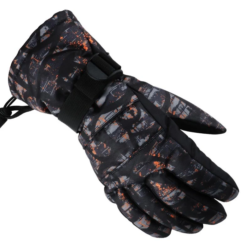 Детские перчатки для катания на лыжах и сноуборде для девочек противоскользящие термостойкие Водонепроницаемые зимние теплые флисовые мотоциклетные перчатки для мужчин и женщин