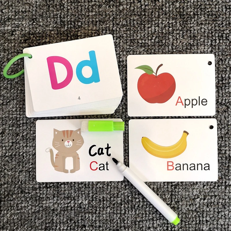 27 Alphabet Fun Flash Cards Preschool to Kindergarten ABCs Uppercase Lowercase Letters Spelling Kids Learning Educational Toy 6