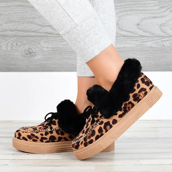 

Ladies New Fashion Women Snow Boots Natural fur Genuine Leather Ankle Boots Winter Comfortable Flat Wool Boots Women Shoes