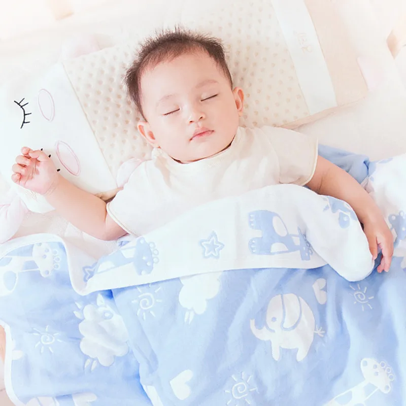 Хлопковое одеяло для новорожденных 6 слоев муслиновое детское Пеленальное белье