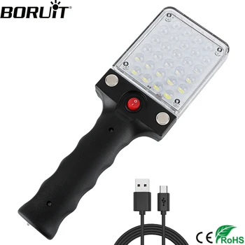 

BORUiT 28LEDs Foldable USB Rechargeable Working Lamp 2835 Portable Inspection Work Torch Magnetic Hook Camping Lantern Lamp