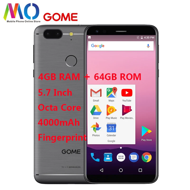 Смартфон Globla rom GOME S7 4G 64G 5 7 &quotMT6750T Восьмиядерный 4000mAh Распознавание отпечатков