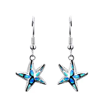 

White starfish earrings for women 2020 jewelry luxury fashion wedding earrings love holiday gifts retro stone small earrings