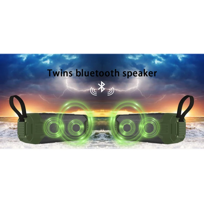 ABKT-Newrixing Nr-1000 Bluetooth динамик Портативный беспроводной 3D стерео динамик сабвуфер Hands-Free аудио плеер зеленый пластик