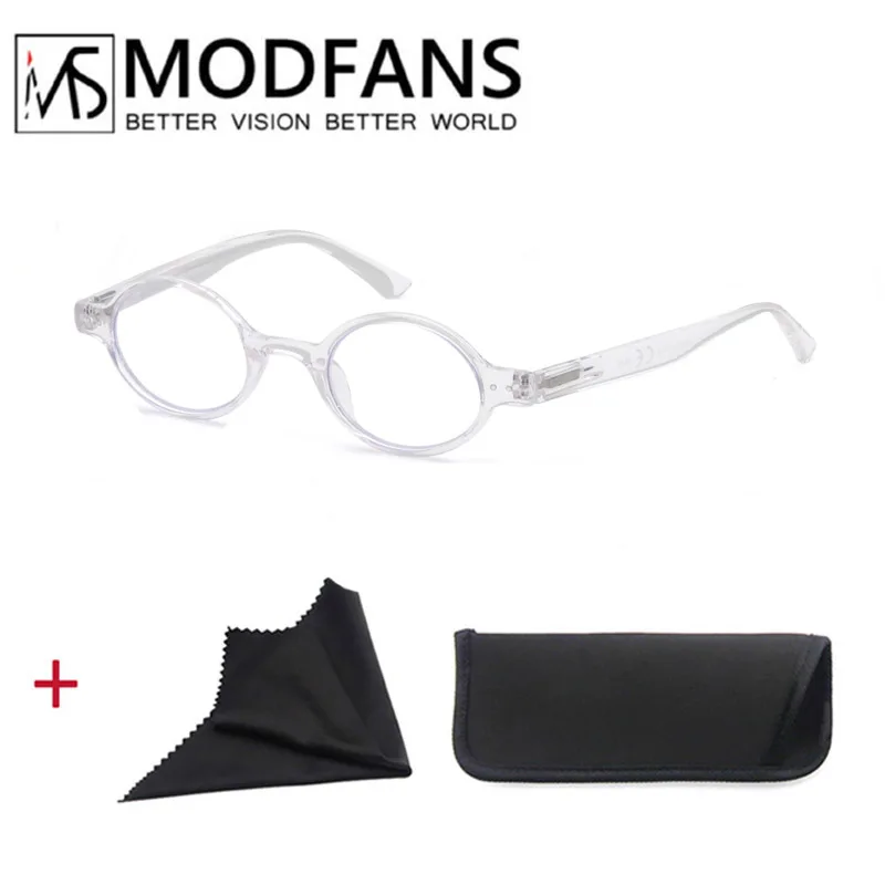 Classic Round Frame Lightweight Reading Glasses with Spring Hinge, Diopter +1.0 to +4.0