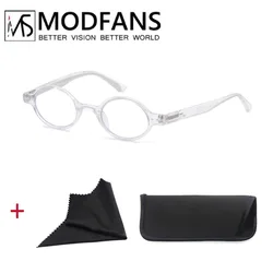 Classic Round Frame Lightweight Reading Glasses with Spring Hinge, Diopter +1.0 to +4.0 - +100 (Clear C5)