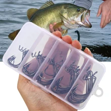 50Pcs High Carbon Steel Fishing Hooks Crank Fishhook Jig Fish Hooks with Plastic Box Carp Fishing Accessories 50Pcs High Carbon Steel Fishing Hooks Crank Fishhook Jig Fish Hooks with Plastic Box Carp Fishing Accessories