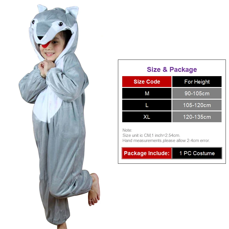Kids Cartoon Animals Fairy Tale Big Bad Wolf Costumes Boys Girl Halloween Cosplay Costume Disfraces Dress Up Role Play Jumpsuit Kids Cartoon Animals Fairy Tale Big Bad Wolf Costumes Boys Girl Halloween Cosplay Costume Disfraces Dress Up Role Play Jumpsuit