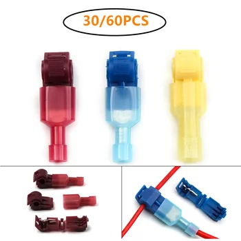 

30/60PCS Electrical Wire Connectors Terminals Crimp Terminal Scotch Lock Quick Splice 22-10AWG Electrical Car Audio Kit Tool Set