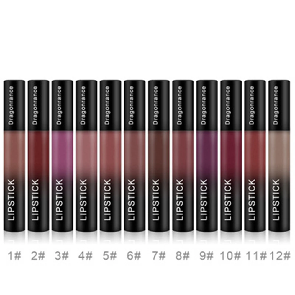 12 Colors Waterproof Lip Gloss Lipstick Moisturizer Rouge Liquid Lipstick Bite Lips Makeup Long Lasting Women Beauty Makeup