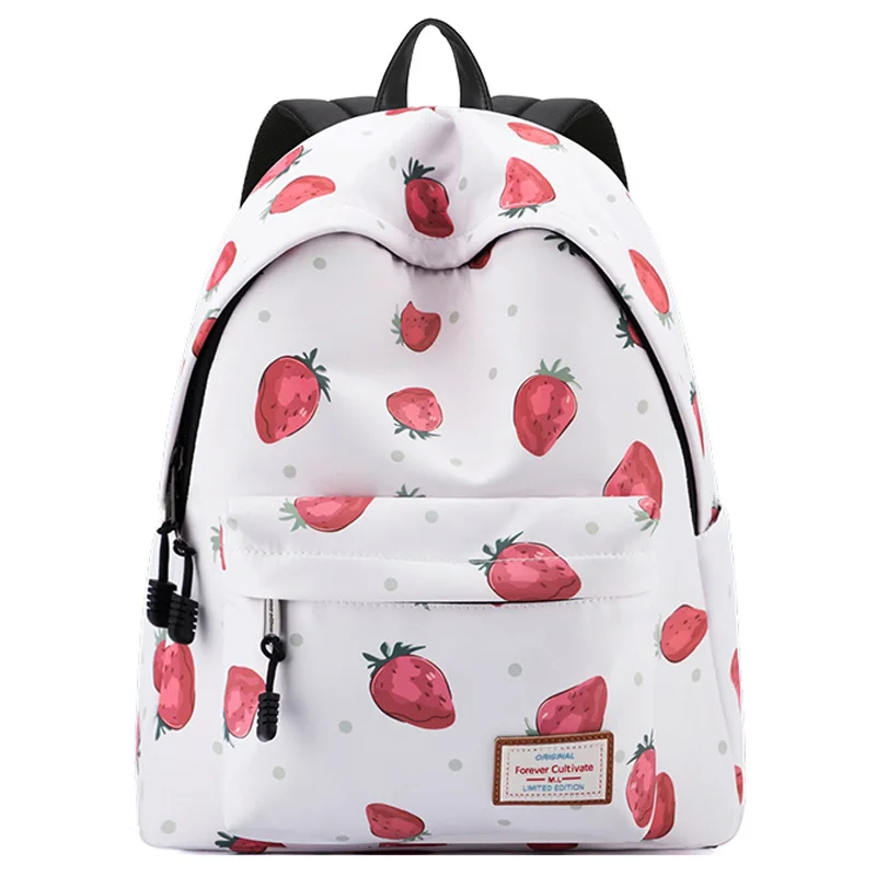 Strawberry Backpack Рюкзак фламинго, сумка для девочек-подростков, Вместительная дорожная сумка, прочные Клубничные принтованные школьные сумки, школьные сумки для студентов - Цвет: Strawberry Backpack