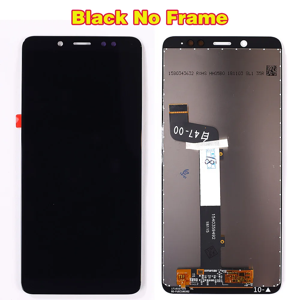 Fansu1 ЖК-дисплей для xiaomi Redmi NOTE 5 Pro кодирующий преобразователь сенсорного экрана в сборе рамка для xiaomi Redmi Note 5 с 10 мультитач - Цвет: Black Without Frame