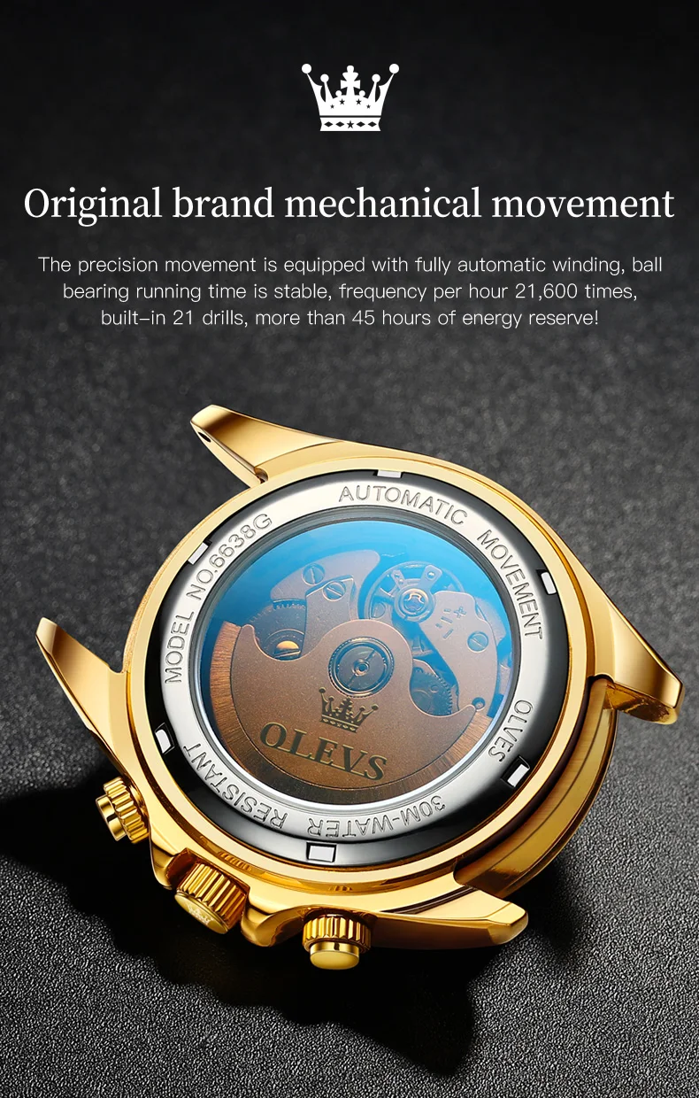 OLEVS 6638 Men’s Automatic Mechanical Watch description image 9