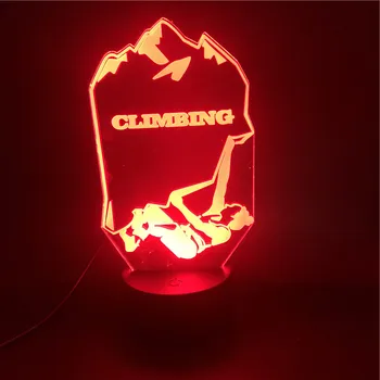 

Mountain Climbing Sports 3D Lamp Bluetooth Speaker Base Lovely Present for Sporters Colorful Nightlight Usb Led Night Light Lamp