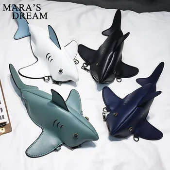 

Funny Shark Women Shoulder Bags Cartoon Chain Messenger Bag Ladies Lovely PU leather Phone Bag Crossobdy Bags Bolsas Femininaf