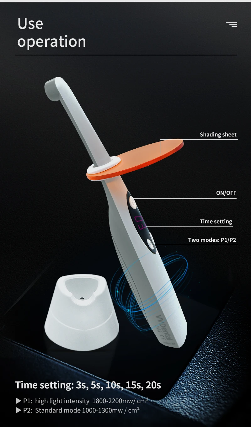 VVDental 3S LED-Polymerisationslampe für Zahnmedizin, Photopolymerisationslampe, Harzhärtungslicht 2200mW/c ㎡ UV-Lampe für Resin-Polymerisation in der Zahnmedizin – Detail 3