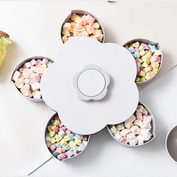 

Rotating Petal Fruit Candy Box for Seeds Nuts Dry Fruits Case Plum Type Lunch Container for Kids Protect Fruit Case Organizer