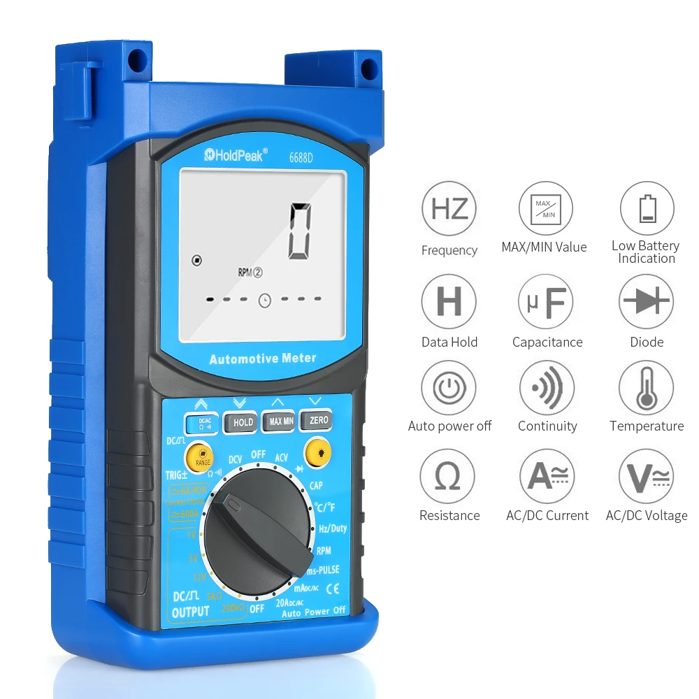 

Voltmeter Ammeter Multimeter HoldPeak LCD Digital Automotive DC/AC Voltage Current Meter Capacitance Resistance Diode Tester
