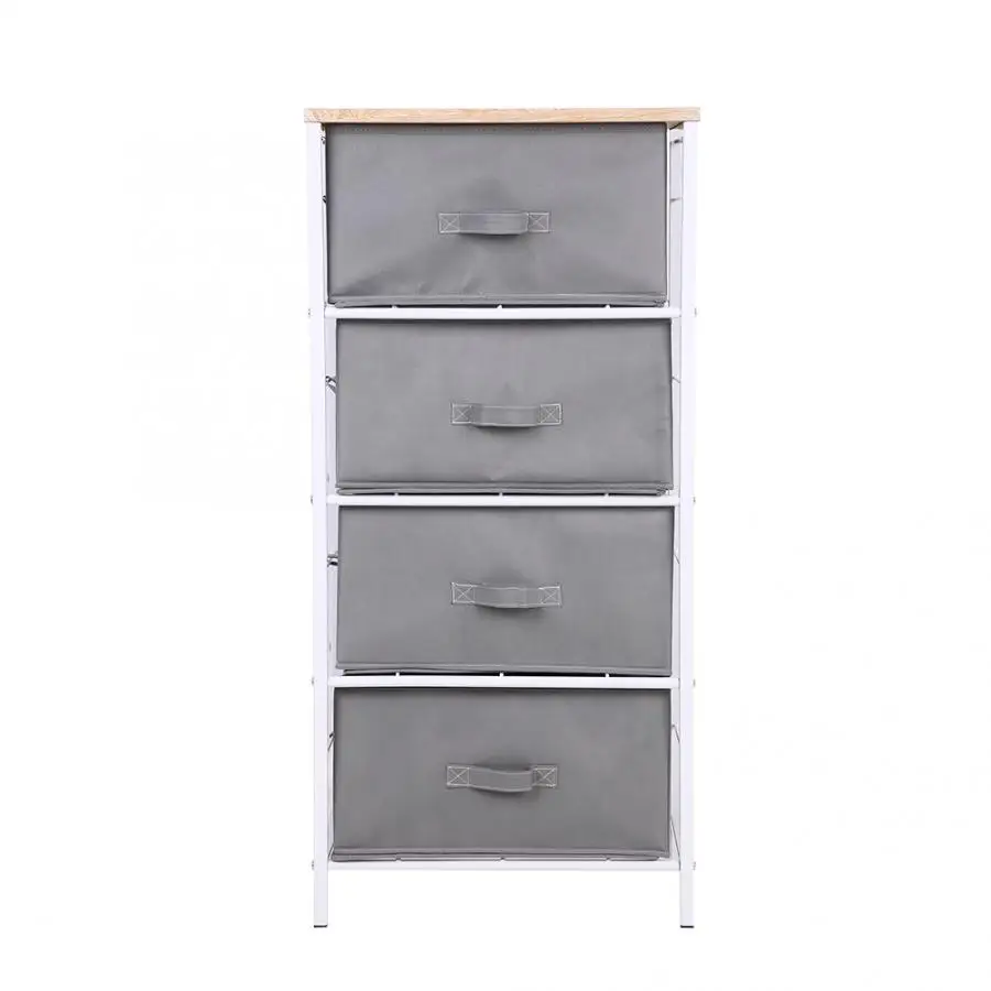 

4 Removable Drawers Bins Rack Shelf Iron Frame Cabinet Bathroom Household Storage Unit Bathroom