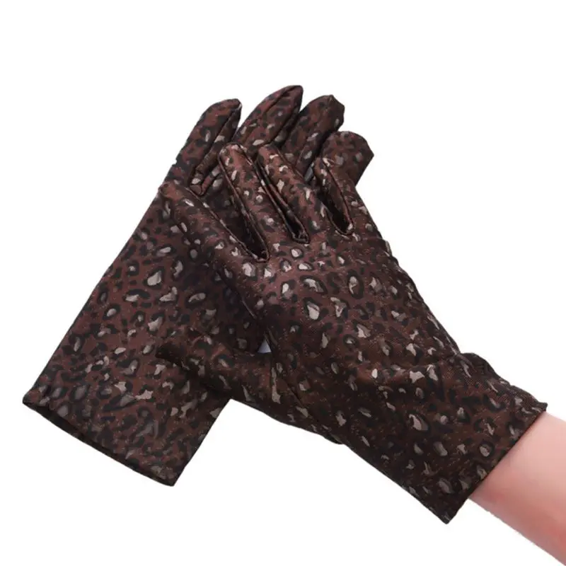 Модные леопардовые варежки, летние солнцезащитные перчатки для танцев, весенние теплые высокоэластичные перчатки для езды на велосипеде, H31