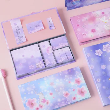 

Cherry blossoms cat dog Sticky Notes set Memo Pad Diary Stationary Flakes Scrapbook Decorative Cute Starry sky N Times Sticky