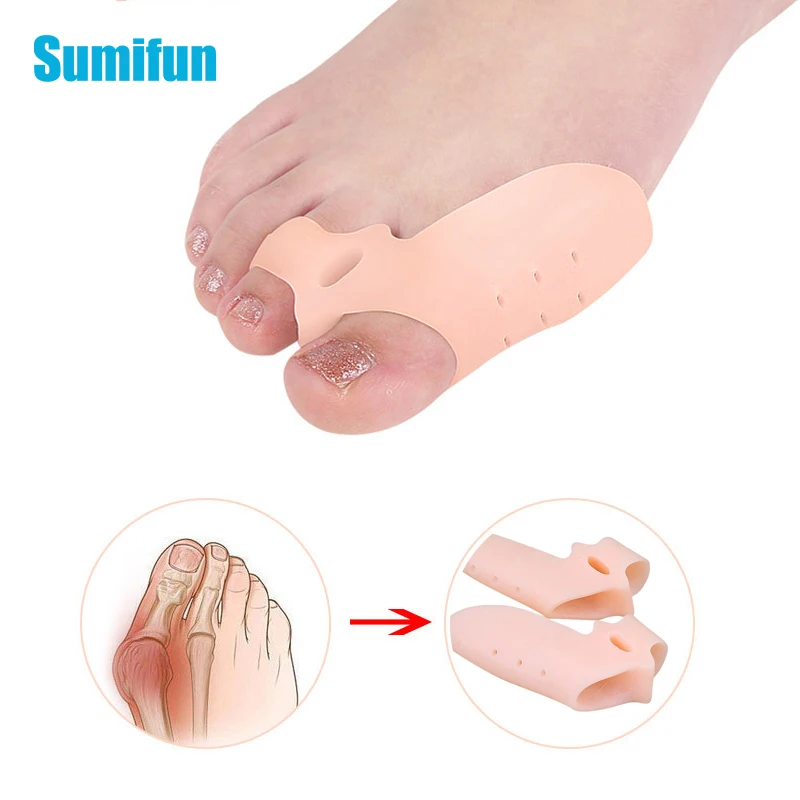 1pair Silicone Bunion Toe Corrector Thumb Separator Hallux Valgus Straightener Protector For Toes Calluses Pad Foot Care Tool