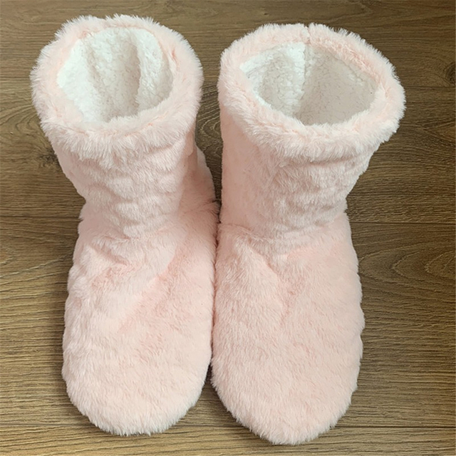 Cotton Slippers Winter Warm Feelce Indoor Floor Shoes Socks Love Pattern Slip On Soft Non-slip Female Plush Shoes