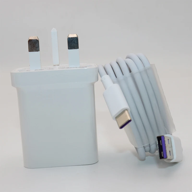UK charger x cable Оригинальное автомобильное зарядное устройство huawei Quick Charge 3,0 USB для iPhone Xiaomi huawei QC3.0, Автомобильный Кабель type C, быстрое автомобильное зарядное устройство для мобильного телефона - Тип штекера: UK charger x cable