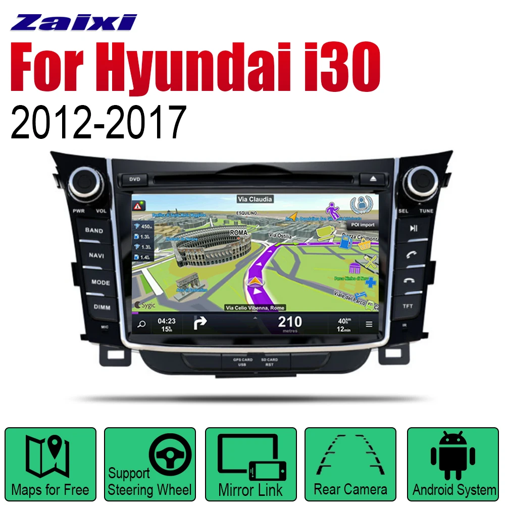 

Auto DVD Player GPS Navigation For Hyundai i30 Elantra GT 2012 2013 2014 2015 2016 2017 Car Radio stereo multimedia