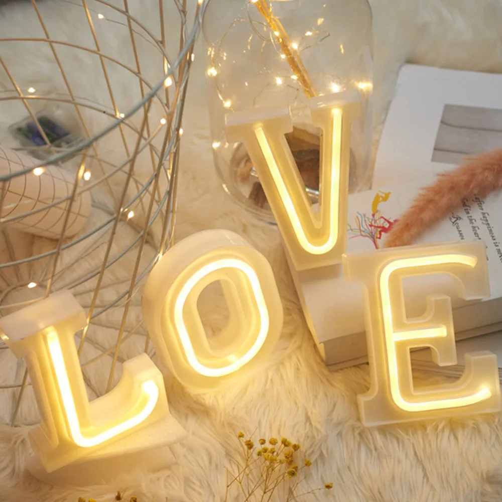 

Light Up Marquee Lights Letters Neon Signs Wall Decor Table Decor for Home Bar Christmas Birthday Party Valentines Day