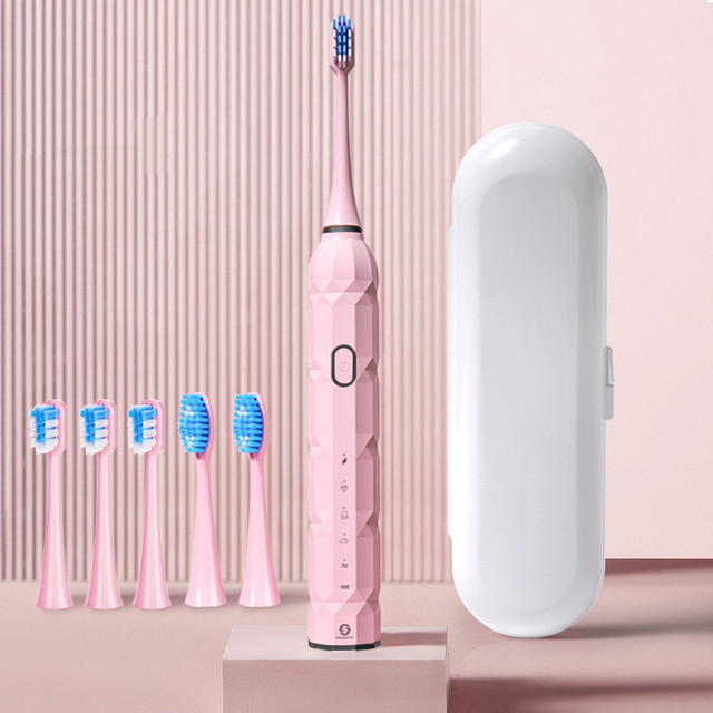 Electric Toothbrush Washable Whitening Adult Timer Brush 5 Modes USB Charger Rechargeable Tooth Brushes Replacement Heads