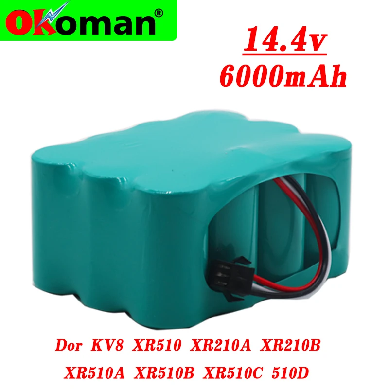 

14.4V Rechargeable Battery SC Ni-MH 6000mAh Vacuum Sweeping Cleaner Robot for KV8 XR510 XR210A XR210B XR510A XR510B XR510C 510D