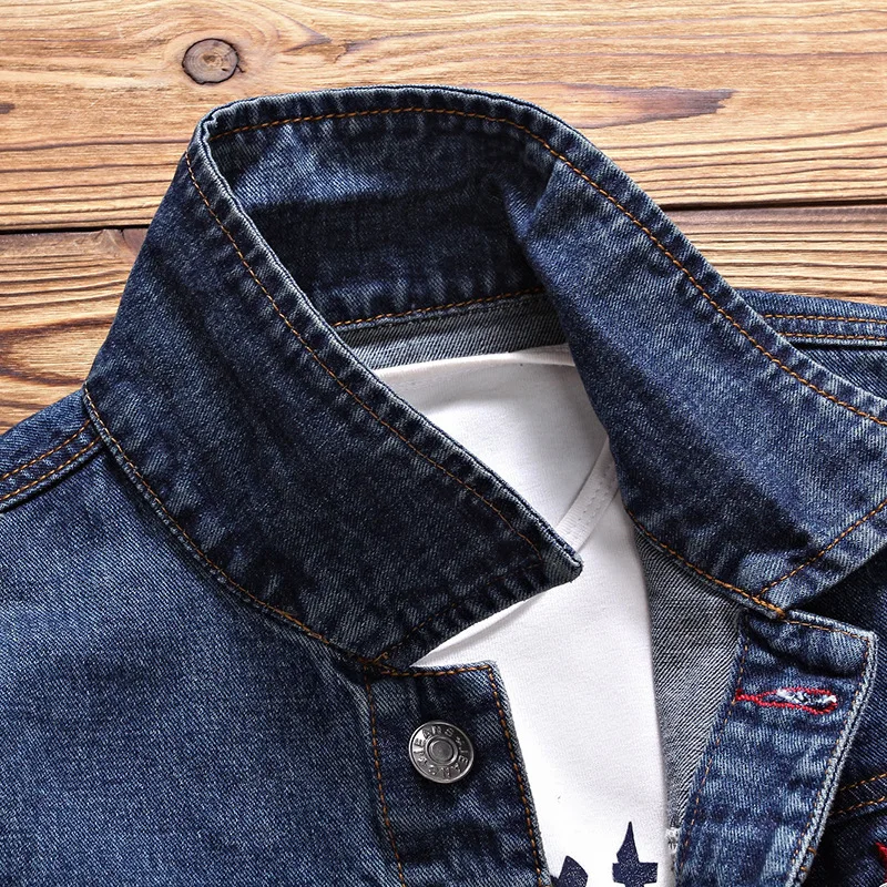 

New Style Spring And Autumn Men Korean-style Casual Jeans Coat Men's Slim Fit Retro Jacket Men's Trend Men'S Wear Jeans Coat