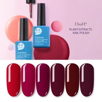 

1pc Wine Cherry Burgundy Red Color Nail Gel Polish ZRUIXIA Soak Off UV LED 15ml Nails Art Gels Nail Polish Lacquer