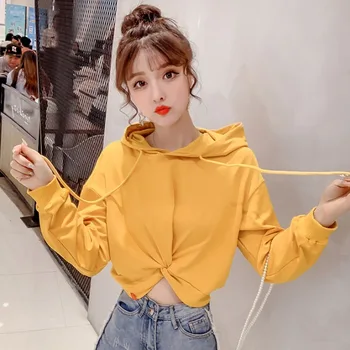 

Autumn Women Sweatshirts Crop Tops Girls Students Hoody Sweatshirts Woman Crop Sweatshirts Female Hoodies Crop Tops