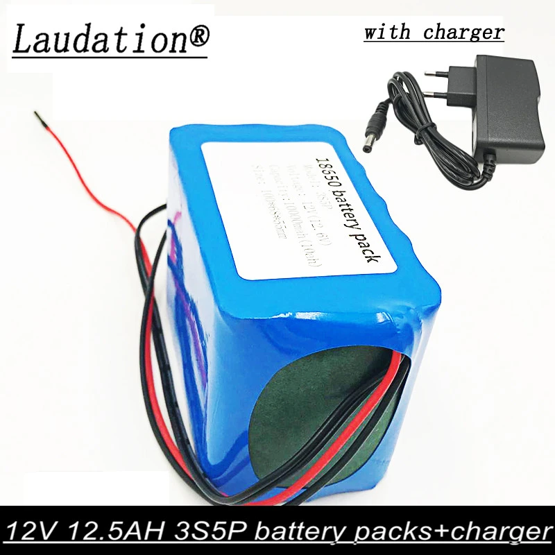 

Laudation 12V 13ah 3S5P 18650 lithium rechargeable battery pack with charger emergency power high-capacity rechargeable battery