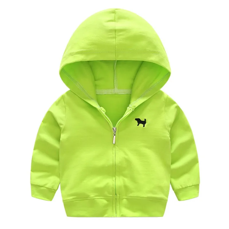 Hilittlekids/осенняя одежда для маленьких мальчиков; Верхняя одежда с длинными рукавами; Однотонный кардиган; куртки; пальто с капюшоном - Цвет: Зеленый