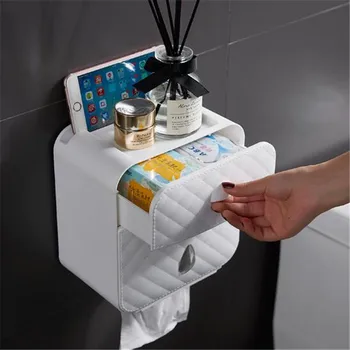 

Wonderlife Bathroom Roll Holder 1 Piece Waterproof No Drill White Paper Holder