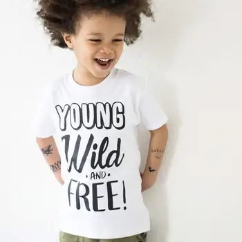 

Wild and Free Kids Shirt Young Wild Free Baby T-Shirt Kids Baby Clothing Gifts Toddler Tops Tee Shirts Forever Young