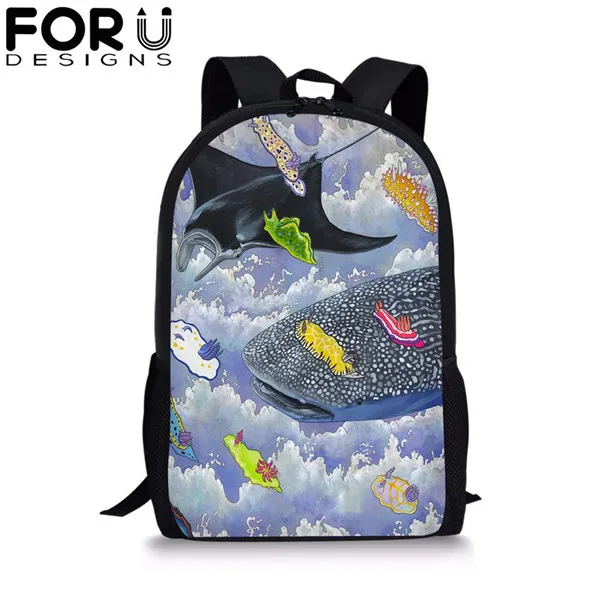 CDFB0159C FORUDESIGNS/комплект школьных сумок из 3 предметов для девочек, школьный рюкзак с изображением Кита, рюкзак для мальчиков, Детская сумка для книг типа «сатчел», рюкзак - Цвет: CDFB0159C