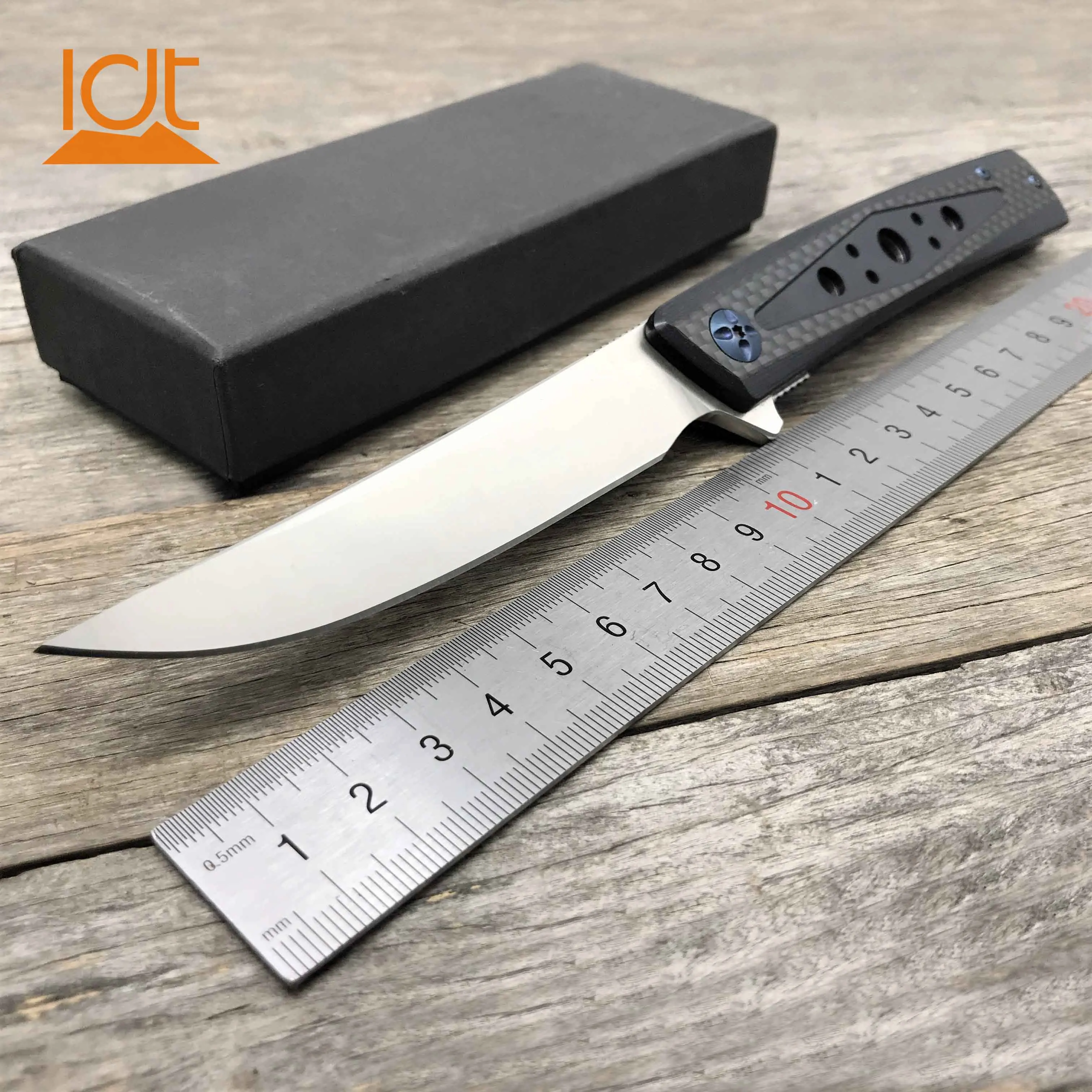 LDT D25 Folding Knife D2 Blade Carbon Fiber G10 Handle Ceramic Ball Bearing knife Hunting Survival Tactical Camping Knives Tool |