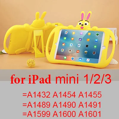 Силиконовый чехол для iPad air 2, 9,7 дюймов,,, детская подставка с милым Кроликом, чехол для планшета для iPad mini 2, 3, 4, 5, чехол - Цвет: y mini 123