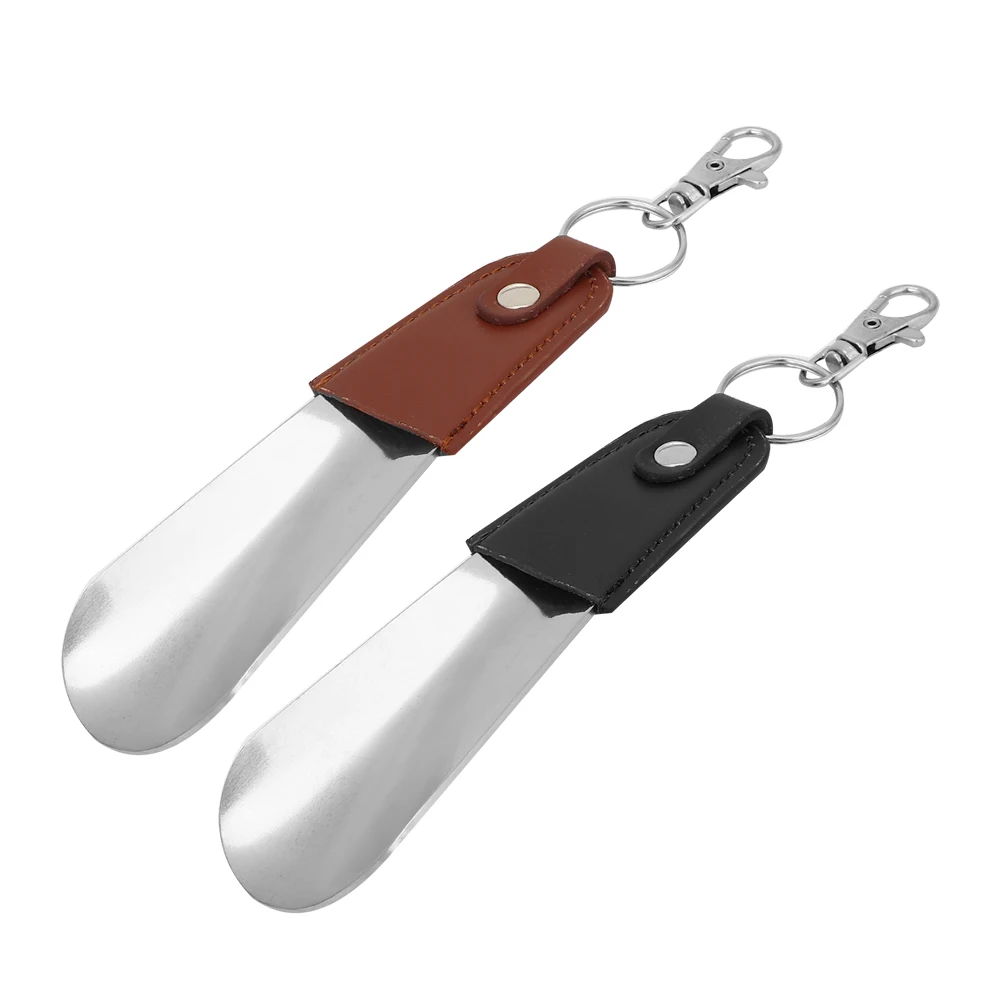 Elderly Pregnant Women Key Chain Mention Shoe Lifter Action Inconvenient Wear Shoes Auxiliary Tool Stainless Steel Shoe Horn New